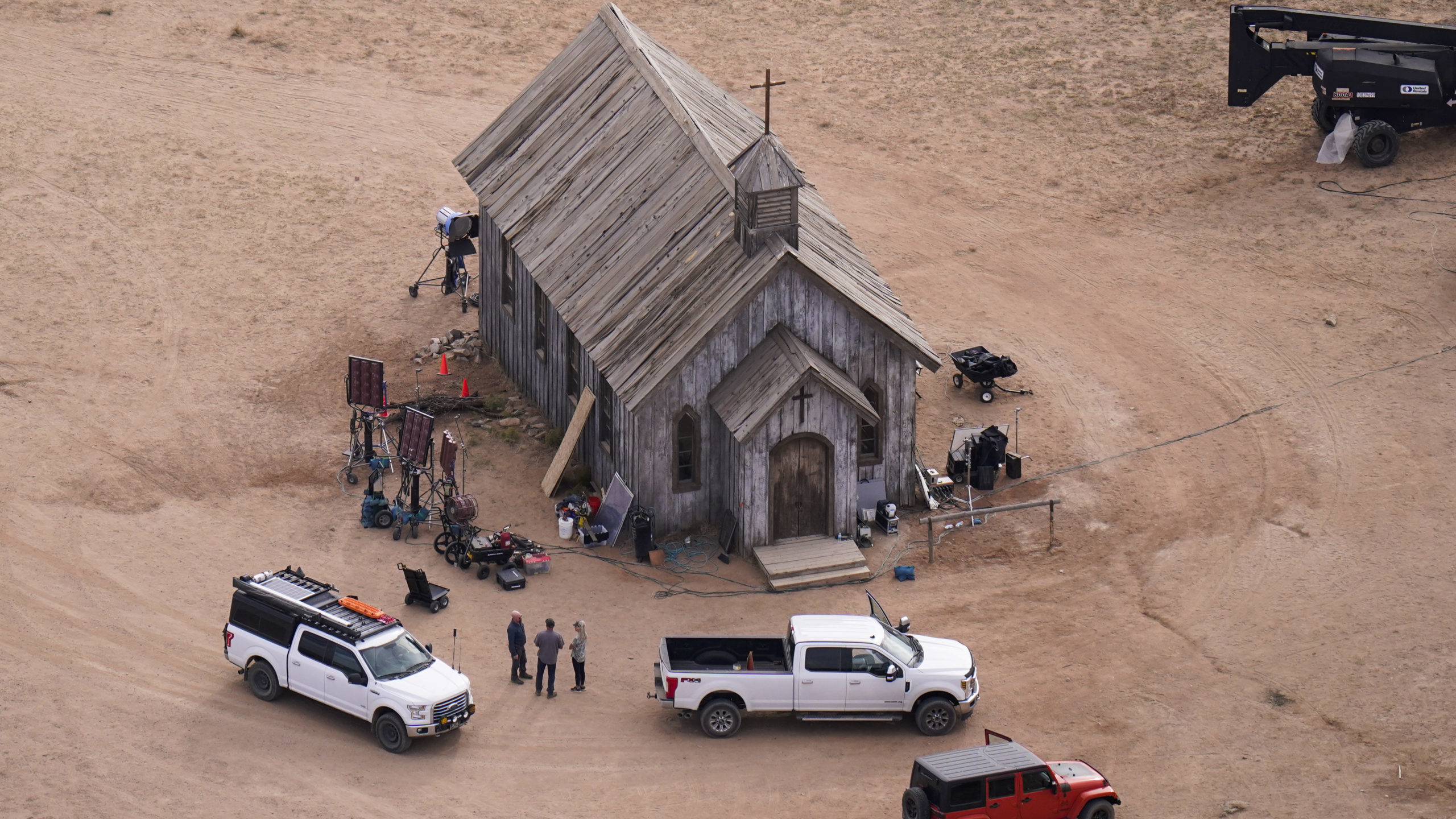 FILE - This aerial photo shows the Bonanza Creek Ranch in Santa Fe, N.M., on Oct. 23, 2021. On Wedn...
