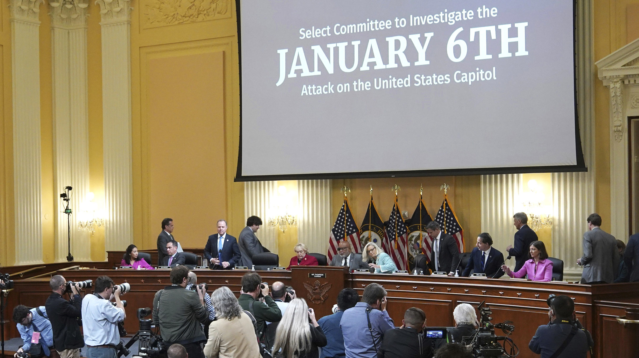 Committee members at the Jan. 6 hearing....