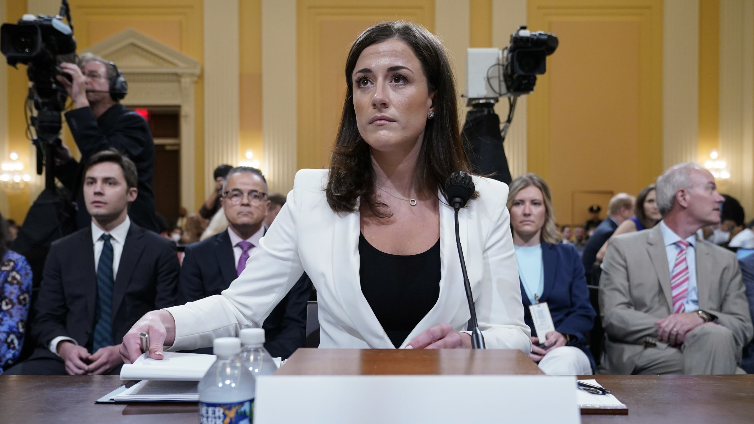 Cassidy Hutchinson, former aide to Trump White House chief of staff Mark Meadows, arrives to testif...