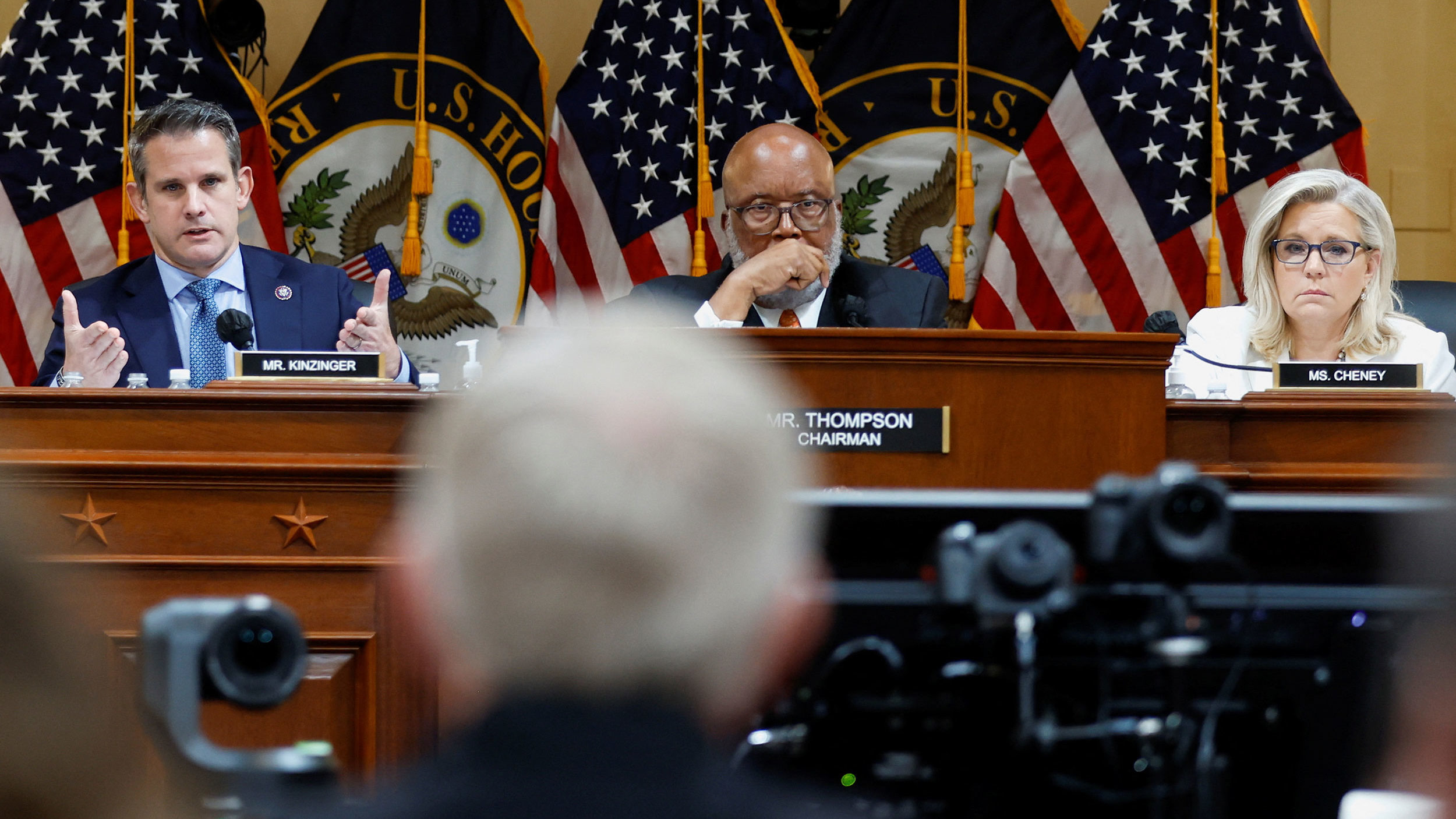 U.S. Representative Adam Kinzinger (R-IL) speaks during the fifth of eight planned public hearings ...