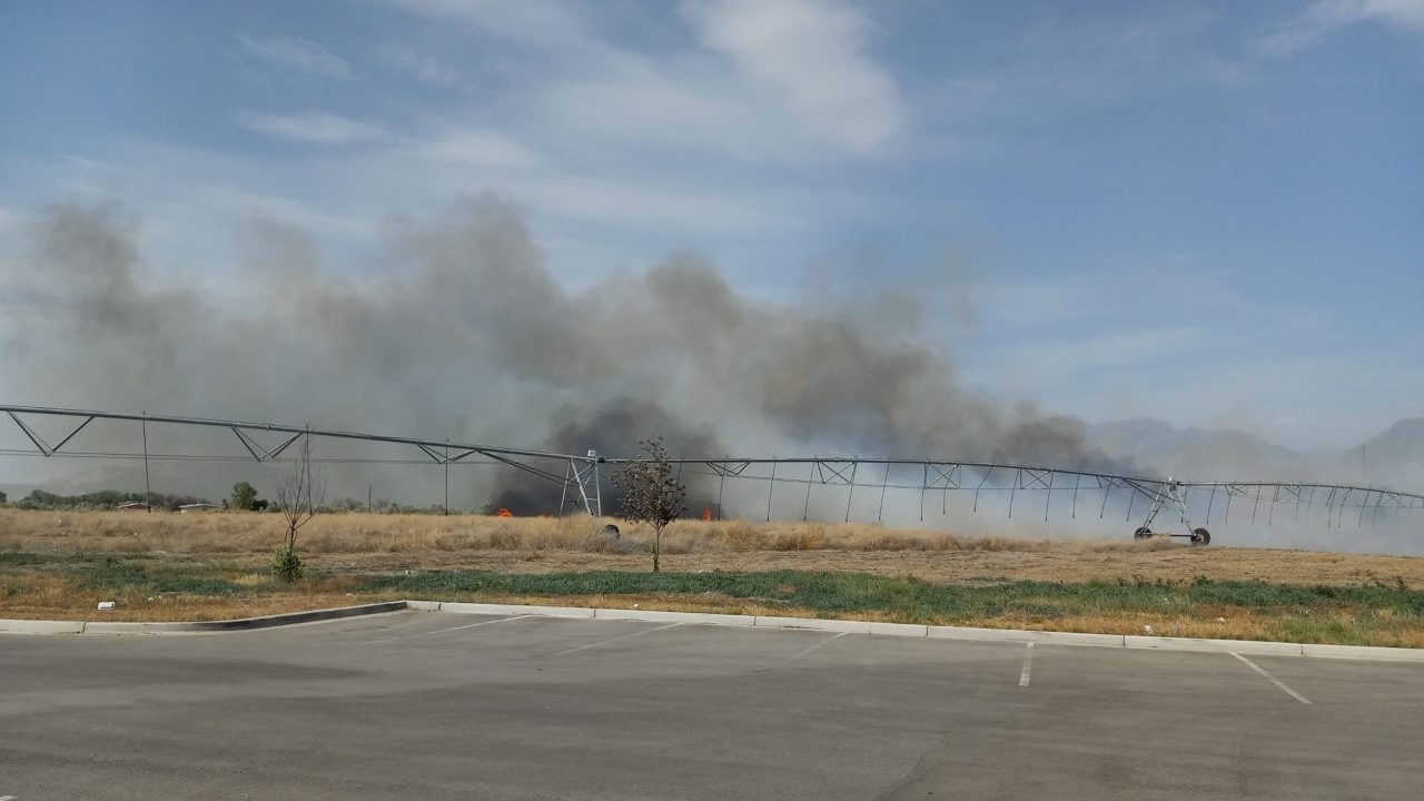 A fire started in Saratoga Springs Sunday night. Photo credit: Jeff Nelson...