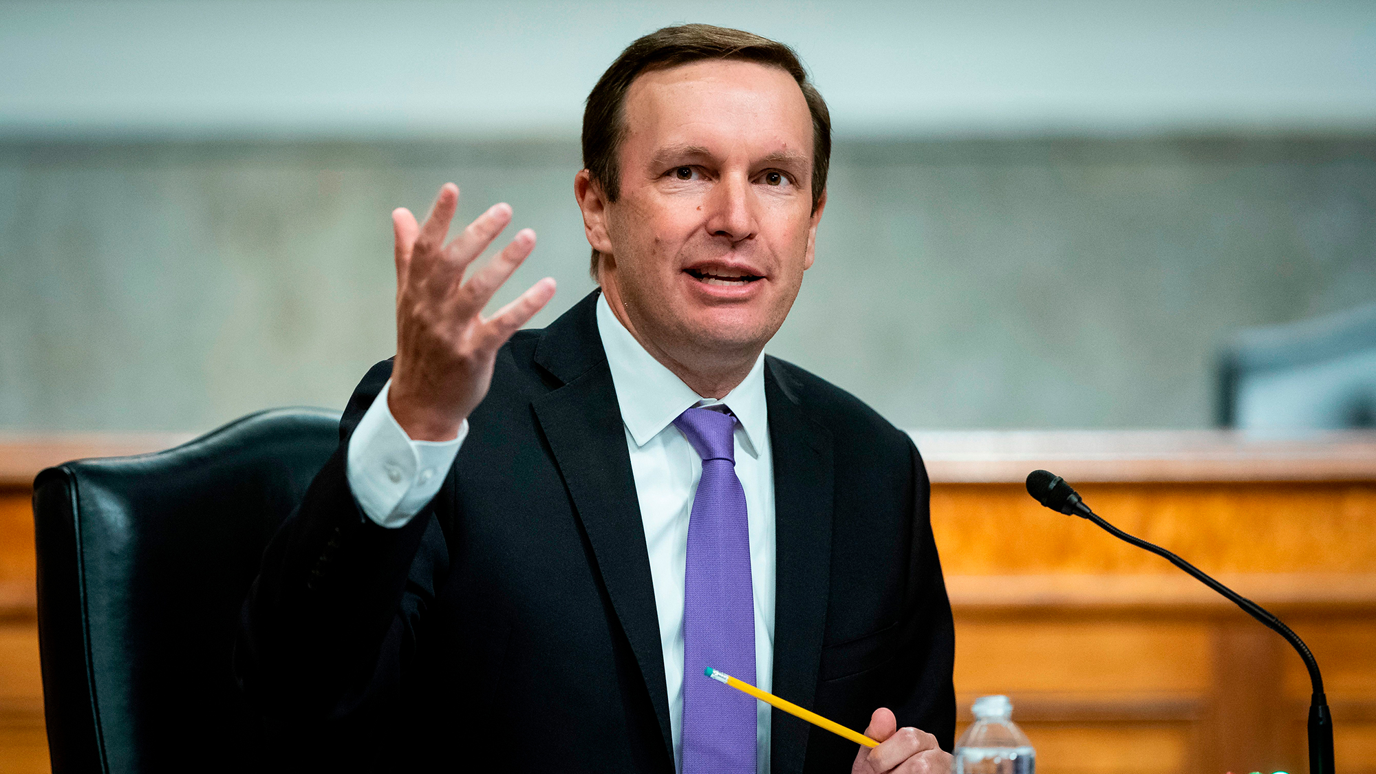 Senator Chris Murphy, a Democrat from Connecticut, speaks on June 30, 2020. A group of senators rel...