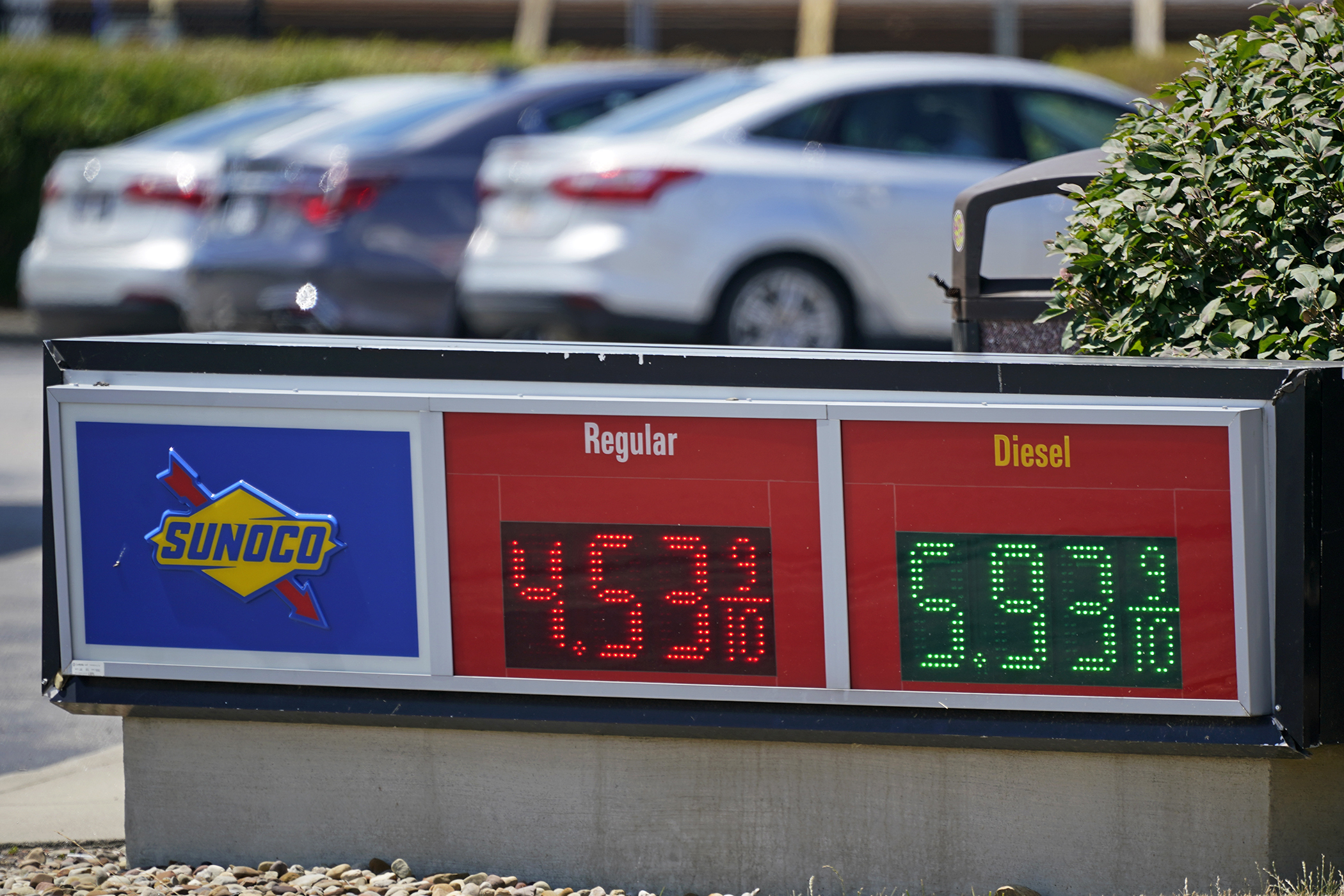 Gas prices displayed...