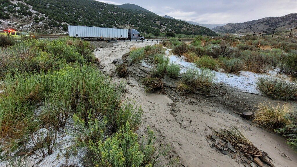 A mudslide near MM 201 westbound, west of the Tie Fork Rest Area, has closed one lane on US-6 betwe...