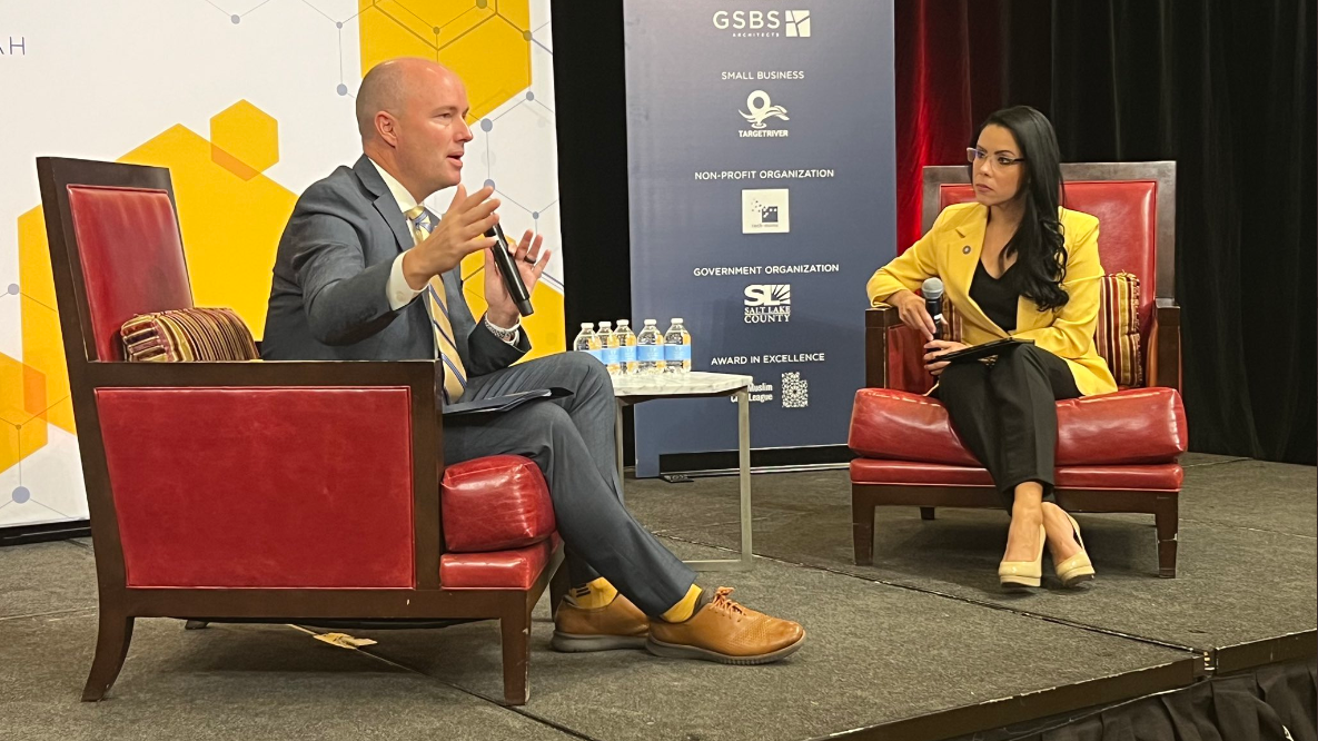 Gov. Cox and Nubia Peña pictured at business diversity summit...