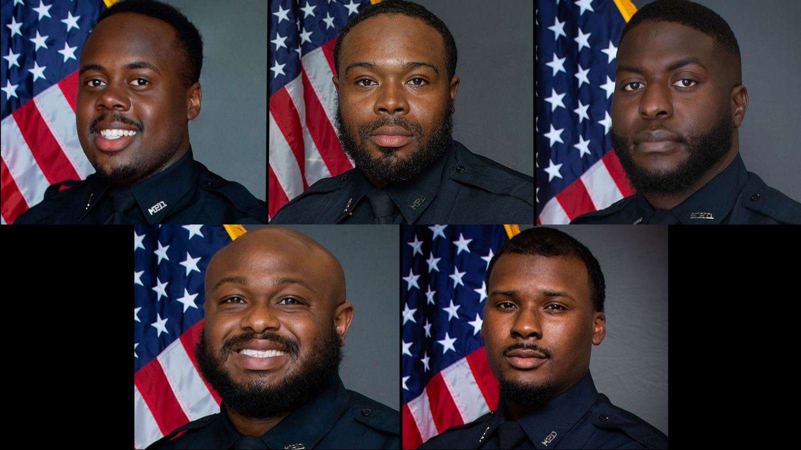 The Five officers charged in Tyre Nichols’ death pleaded not guilty Friday, February 17. Top:...