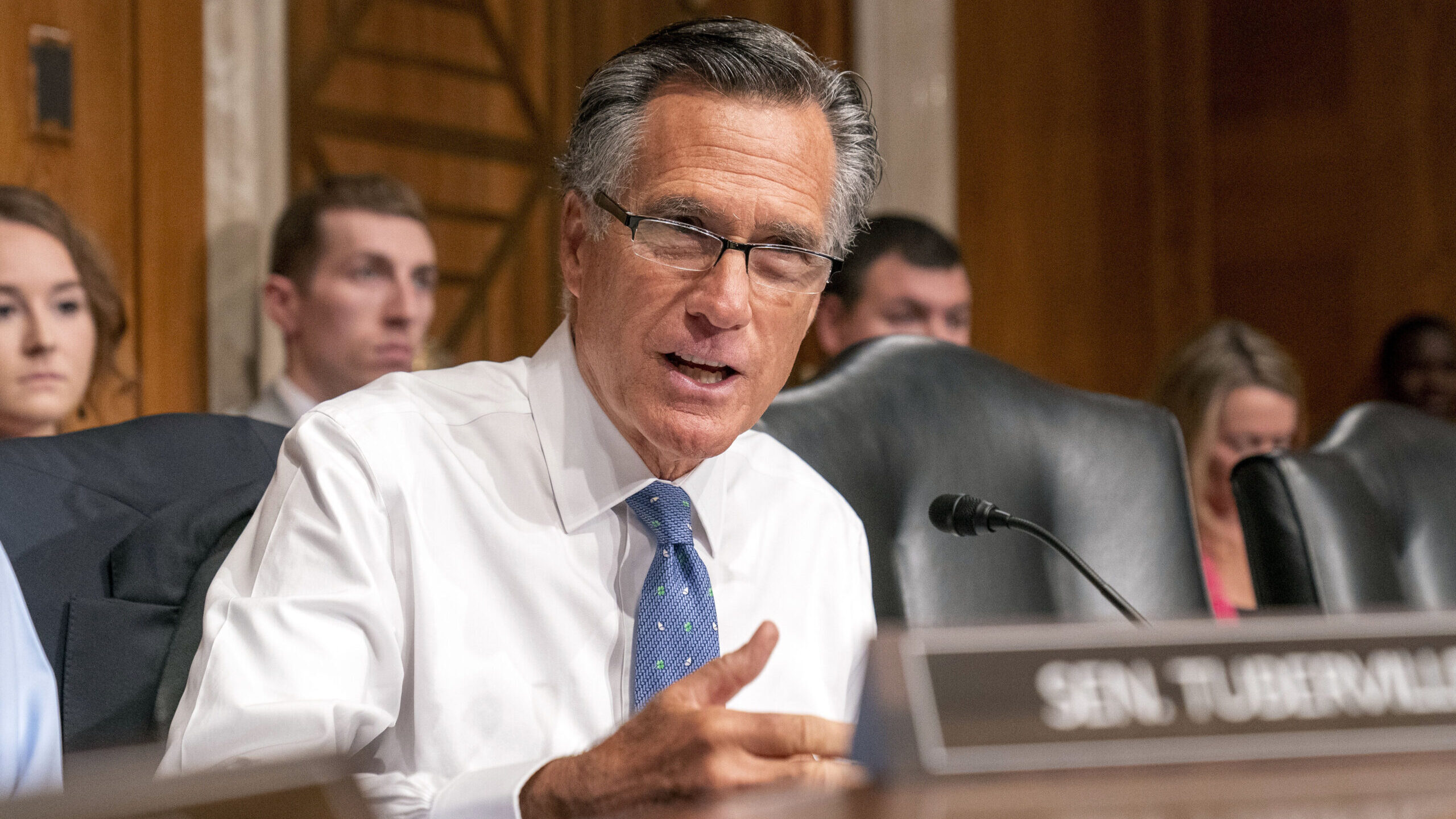 FILE - Sen. Mitt Romney, R-Utah, speaks during a Senate Health, Education, Labor and Pensions confi...