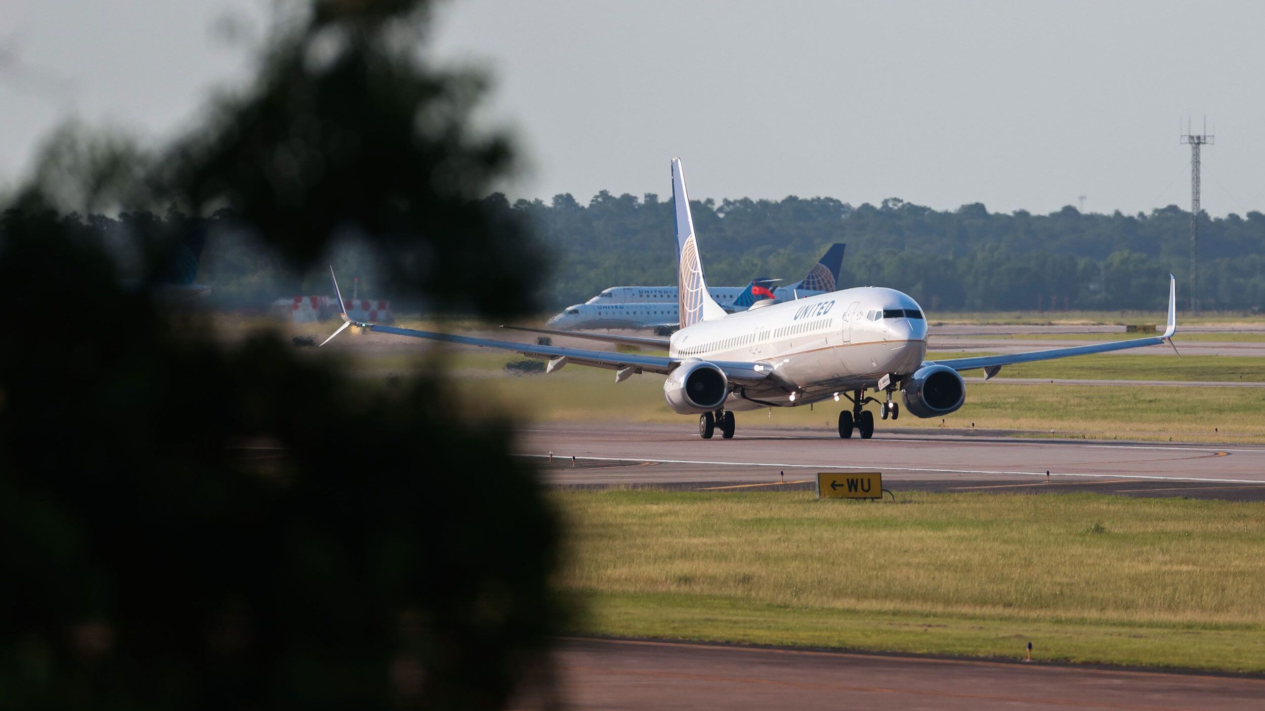 A United Airlines plane departs from George Bush Intercontinental Airport in Houston, Texas on June...