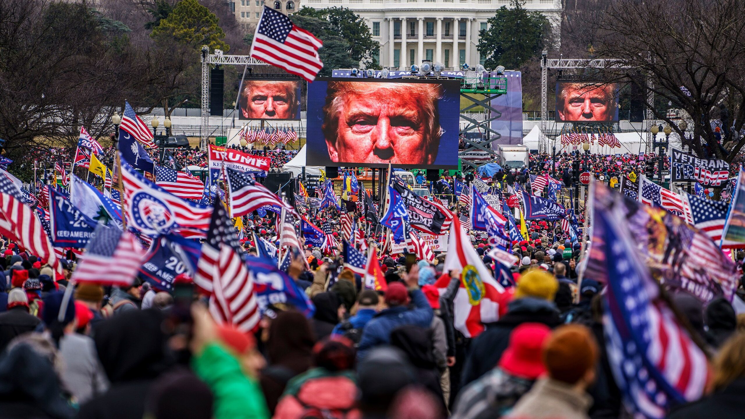 The "Stop the Steal" rally outside the White House in Washington, hours before a pro-Trump mob stor...