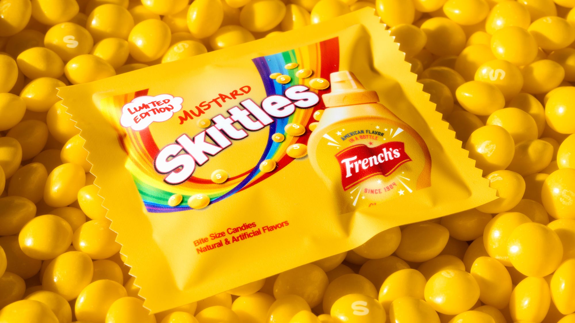 Skittles partnered with French's for a mustard-flavored candy. Photo credit: McCormick...
