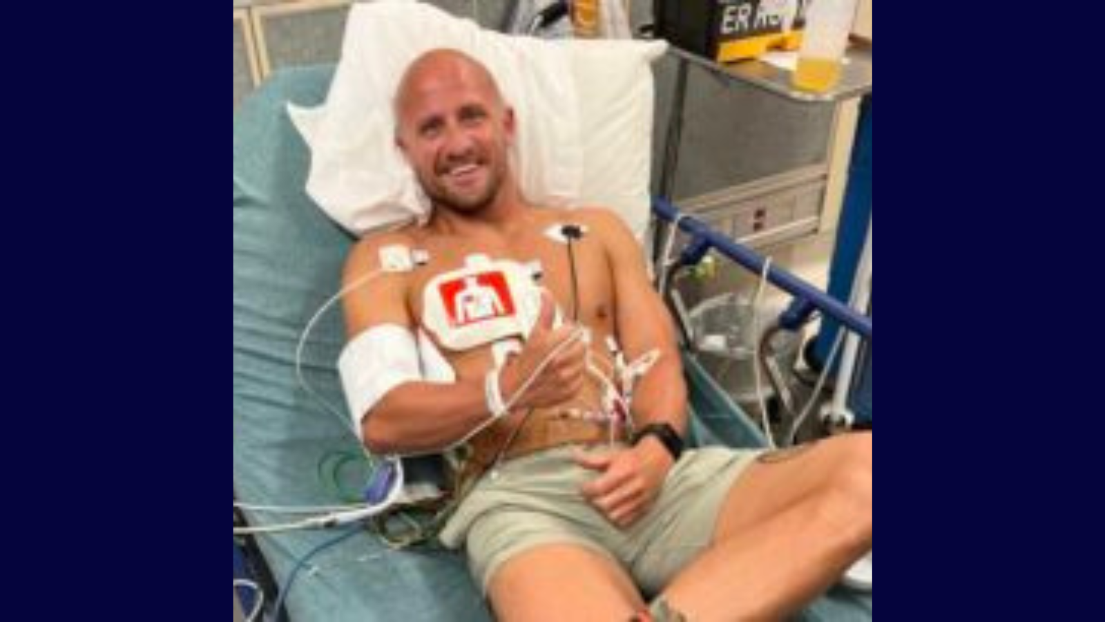 Taylor Cowan was saved by bystanders when he suffered a heart attack while coaching a youth footbal...