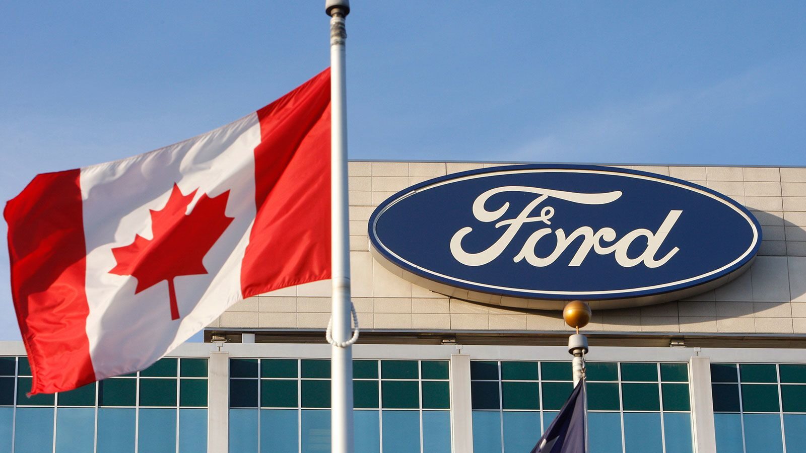 The Ford logo is seen on the automaker's headquarters in October 2009 in Dearborn, Michigan. The un...