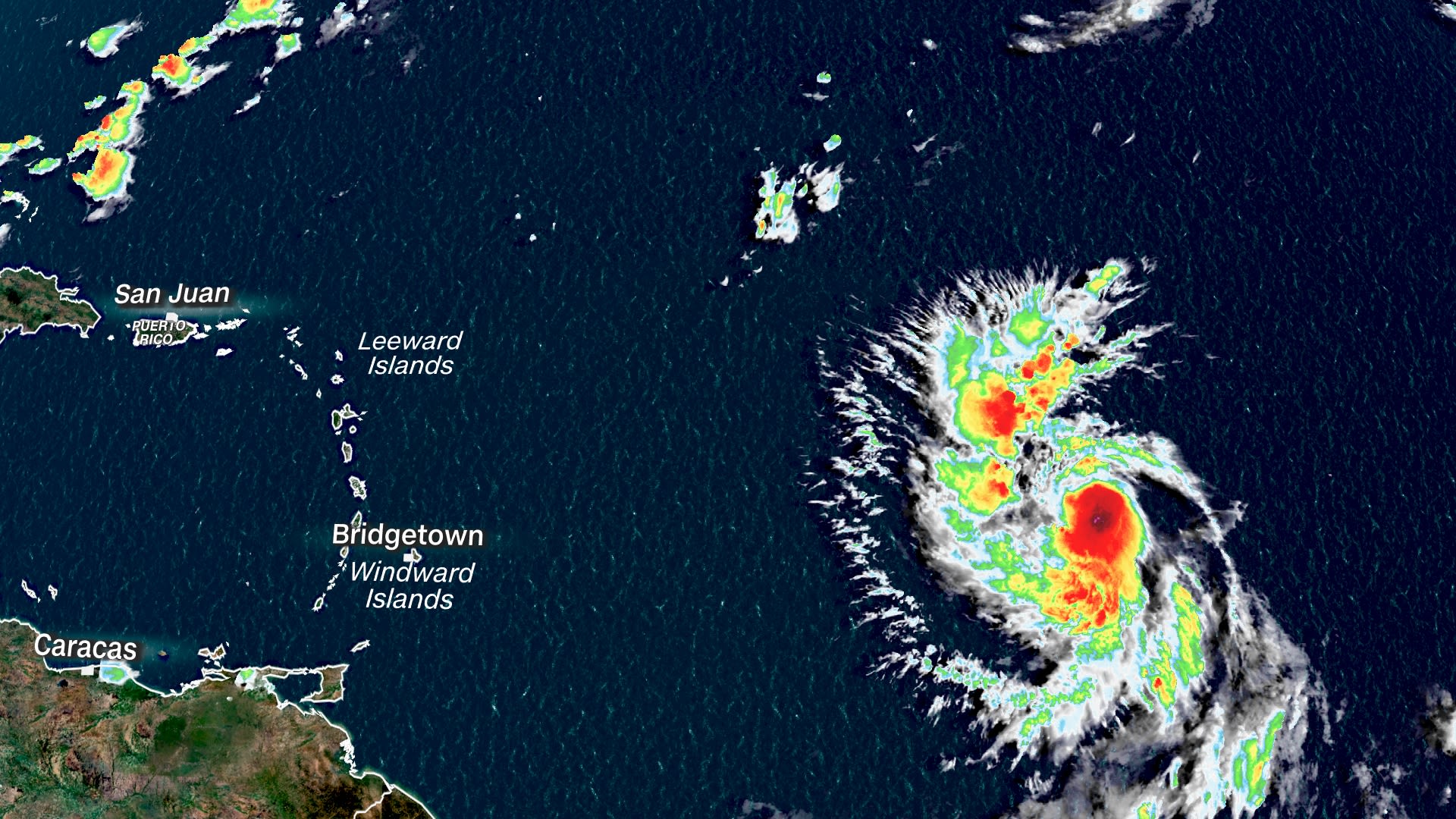 Lee rapidly intensified into a strong tropical storm September 6 as it tracks over record-warm ocea...