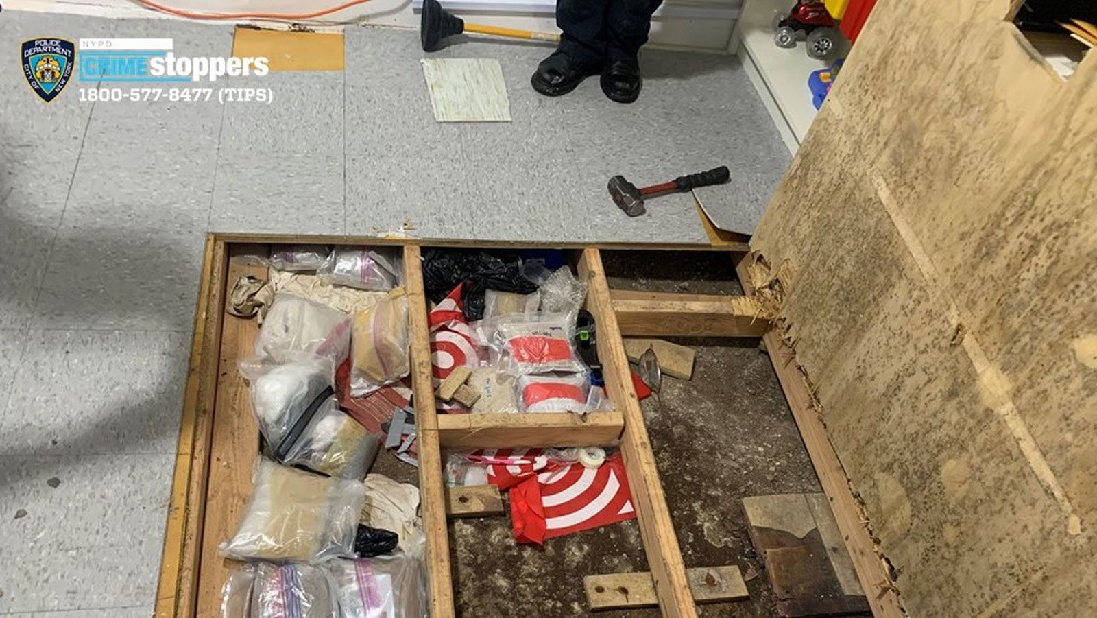 Authorities discovered a trap floor and drugs hidden in the Bronx day care center where a 1-year-ol...