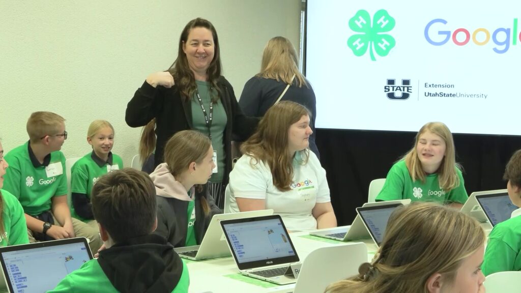 Salt Lake and Davis county students at the Google lecture. (KSL TV)...