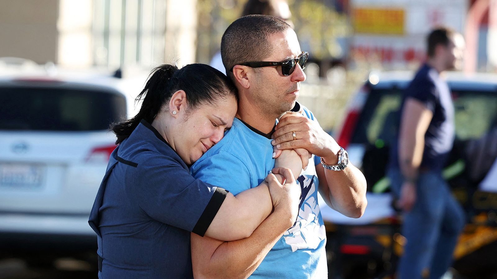 Parents anxiously wait outside UNLV shooting scene....
