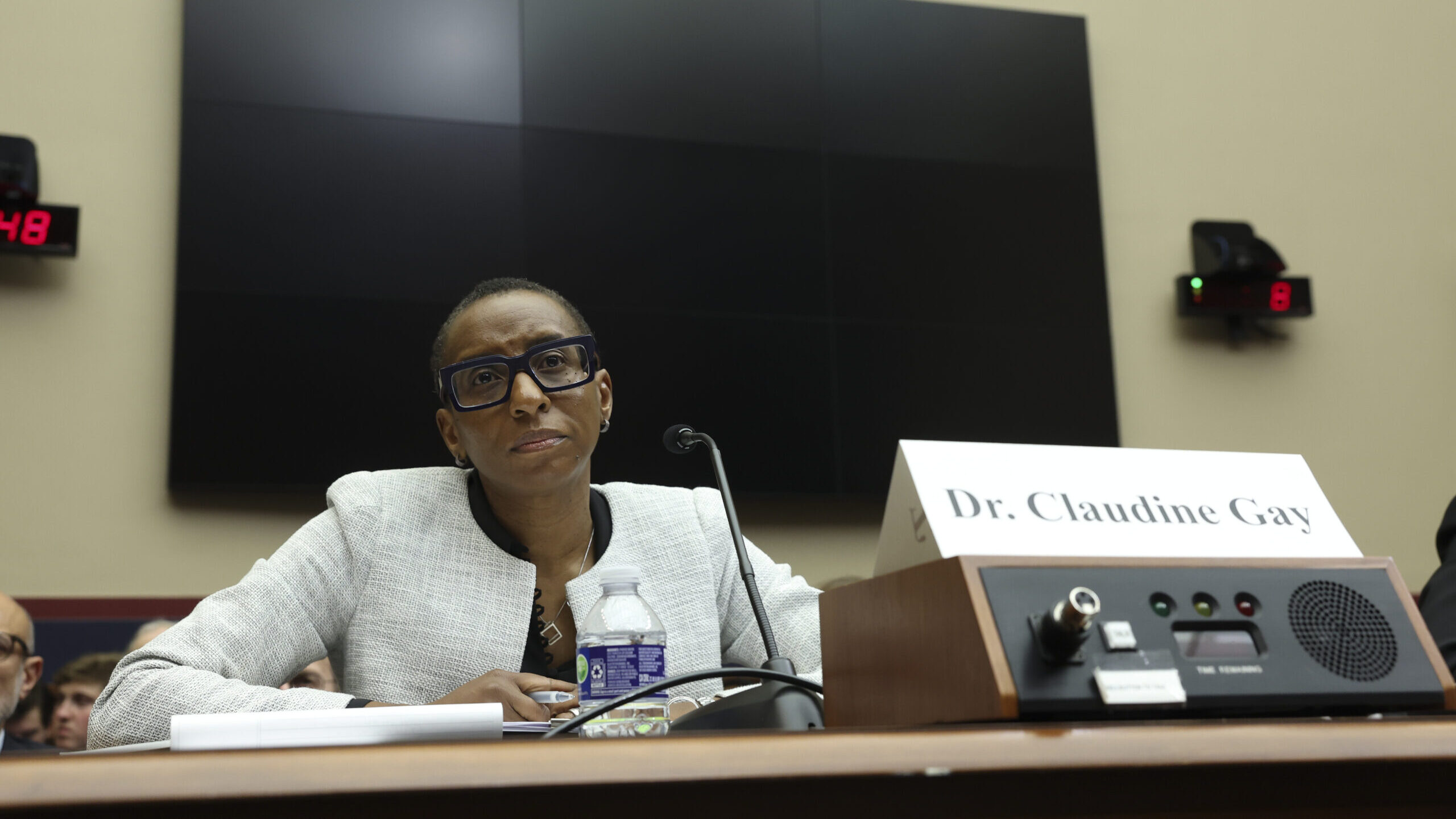 WASHINGTON, DC - DECEMBER 05: Dr. Claudine Gay, President of Harvard University, testifies before t...