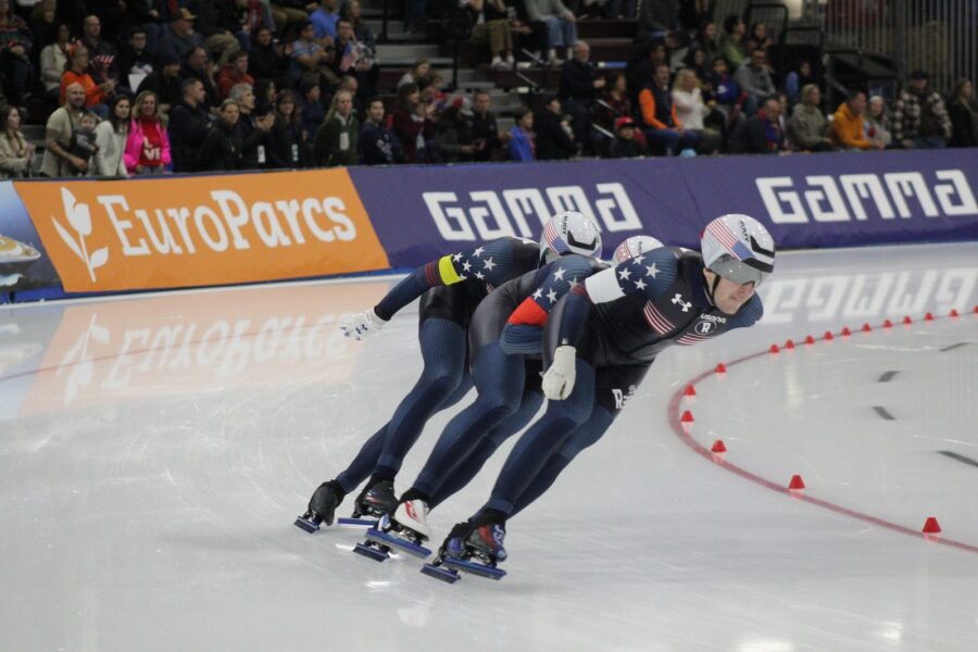Team USA set a new world record in the Men’s Team Pursuit event on Saturday at the Utah Olympic O...