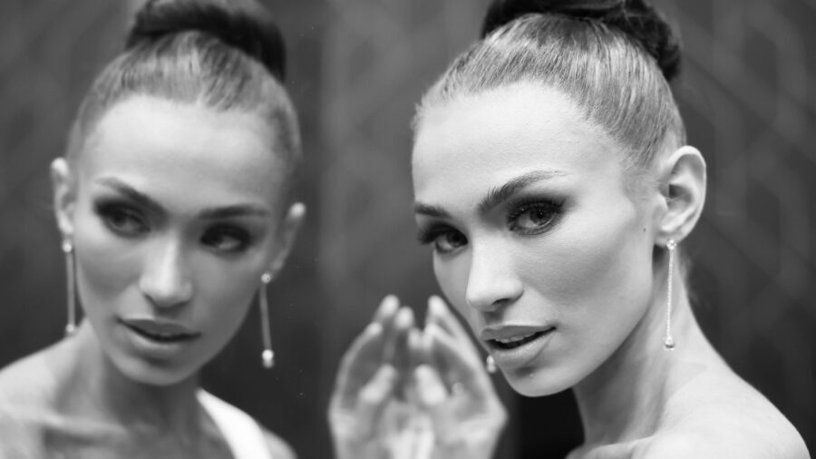 Miss USA Noelia Voigt poses during the The 72nd Miss Universe Competition press junket at Gimnasio ...