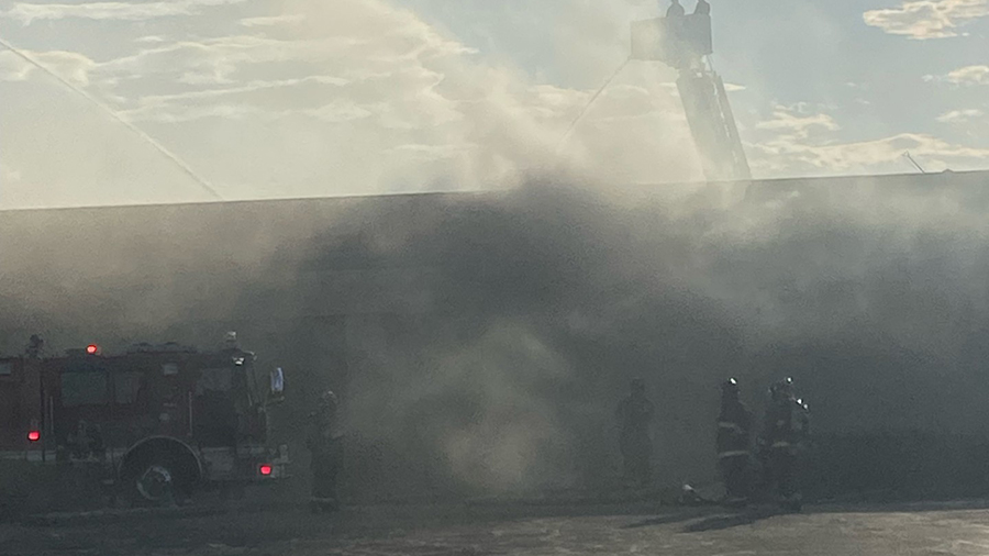 Firefighters at the El Pollo Royo restaurant at 4616 S. 4000 West after it caught fire. (KSL TV)...