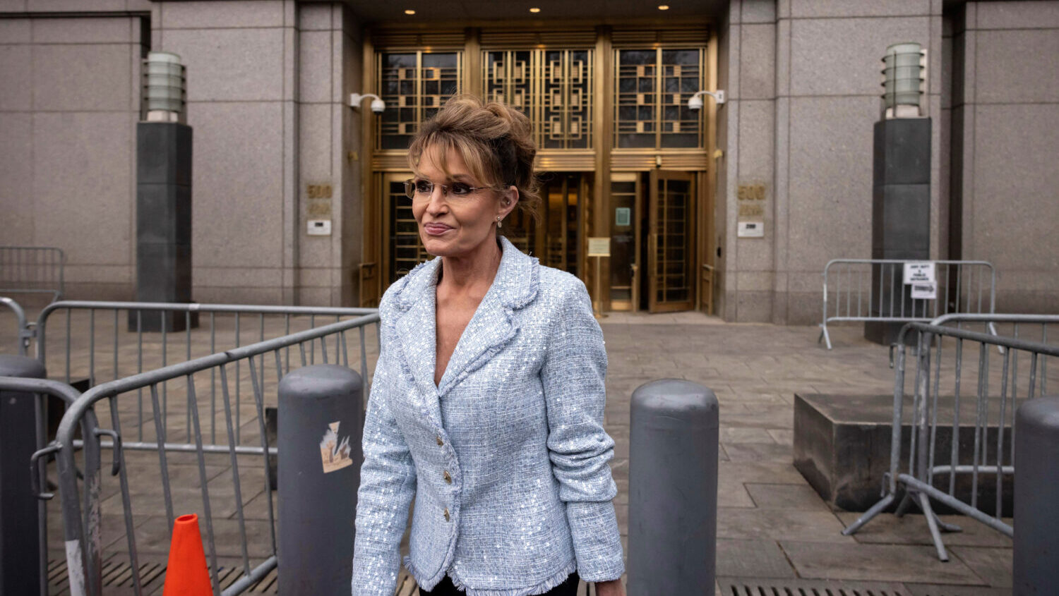 Former Alaska Gov. Sarah Palin leaves Manhattan federal court, after testifying in her defamation t...