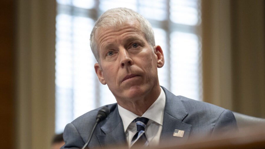 FILE - Energy Secretary Chris Wright listens during a hearing of the Senate Committee on Energy and...