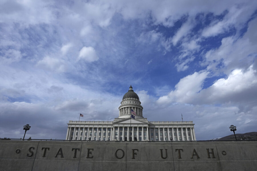 FILE - The Utah State Capitol is viewed during the final day of the Utah Legislature, March 1, 2024...