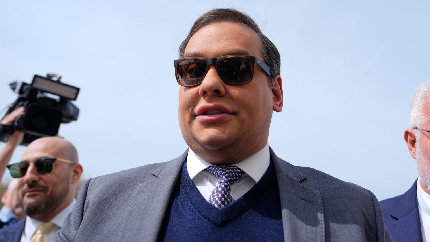 FILE - Former U.S. Rep. George Santos arrives at federal court for sentencing, April 25, 2025, in C...