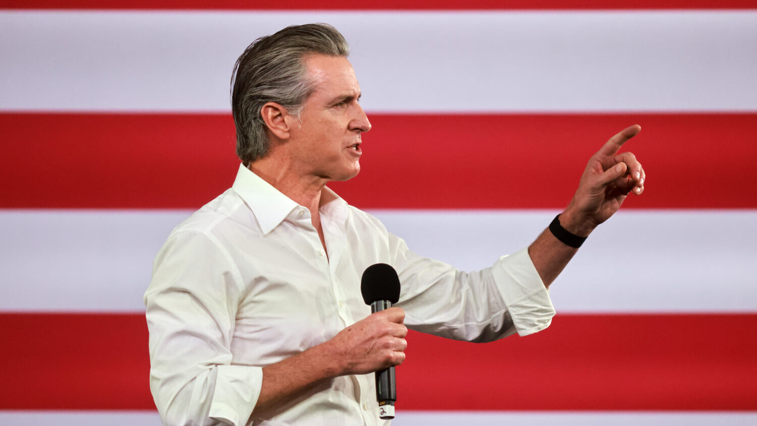 FILE - Gov. Gavin Newsom speaks during a campaign event on Proposition 50, Nov. 1, 2025, in Los Ang...