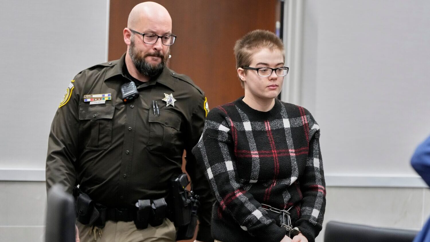 FILE - Morgan Geyser appears in a Waukesha County courtroom Jan. 9, 2025, in Waukesha, Wis. On Sund...
