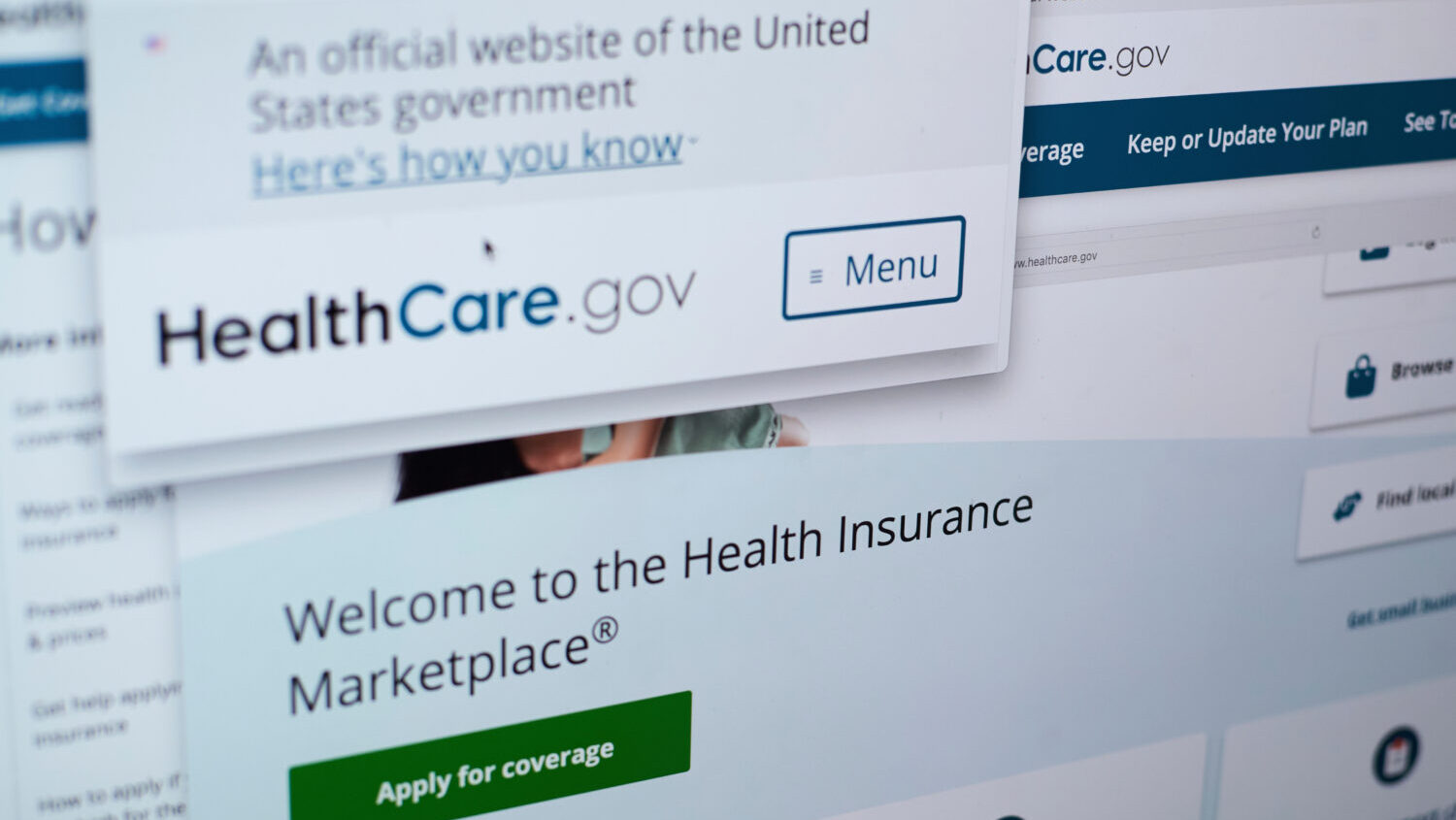 FILE - Pages from the U.S. Affordable Care Act health insurance website healthcare.gov are seen on ...