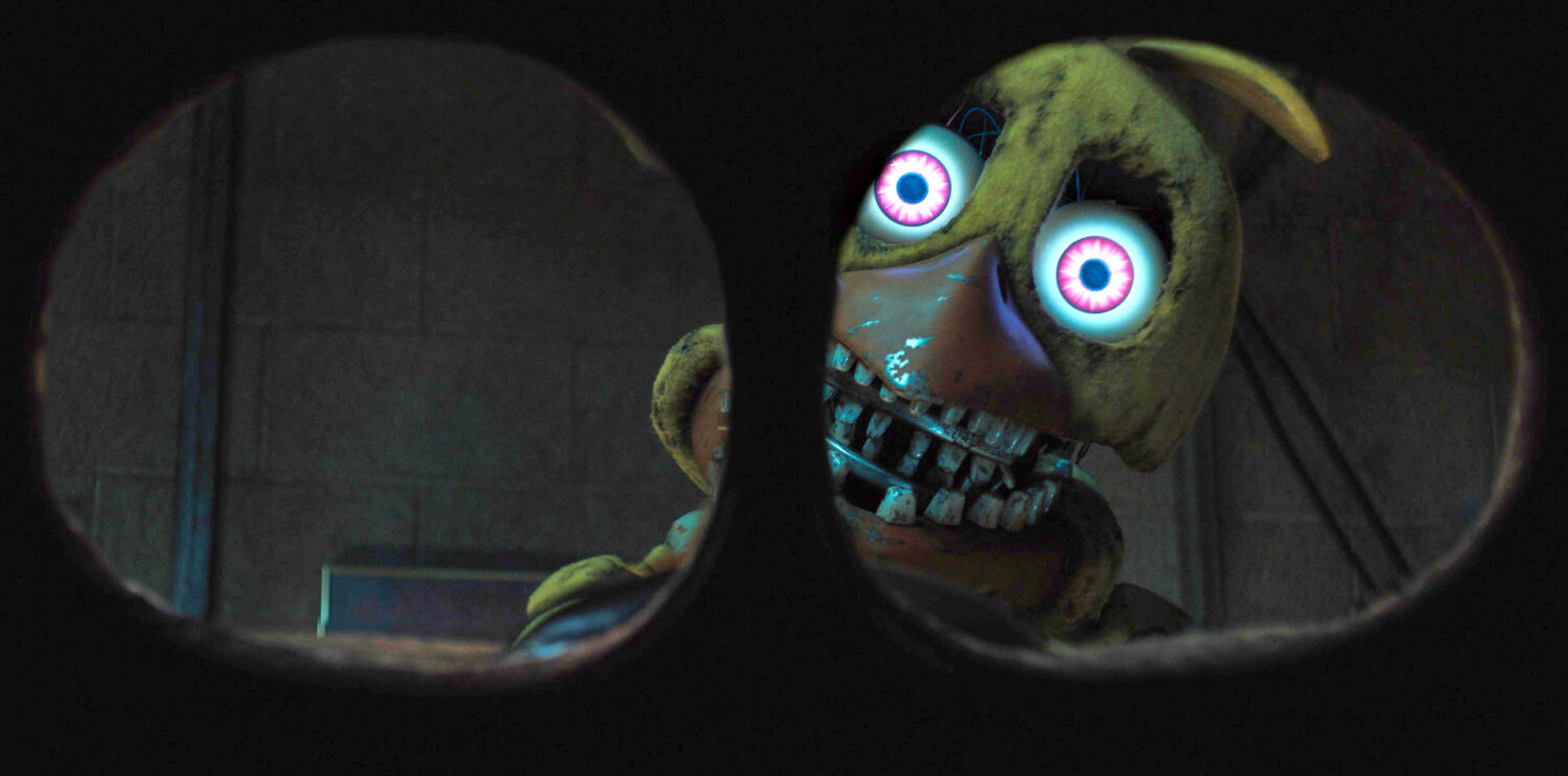 This image released by Universal Pictures shows a Withered Chica in a scene from "Five Nights at Fr...