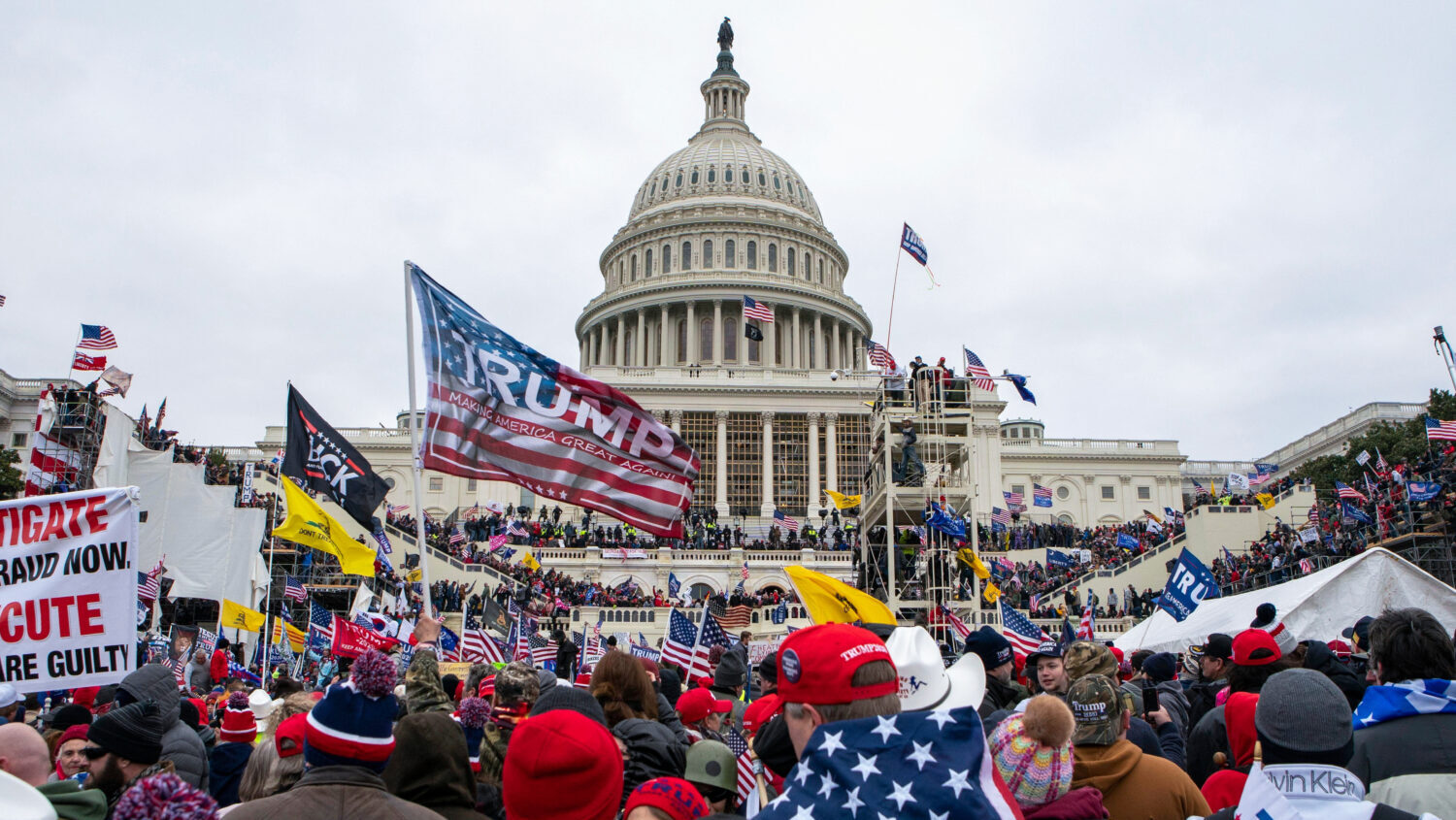 Rioters loyal to President Donald Trump rally at the U.S. Capitol in Washington on Jan. 6, 2021....
