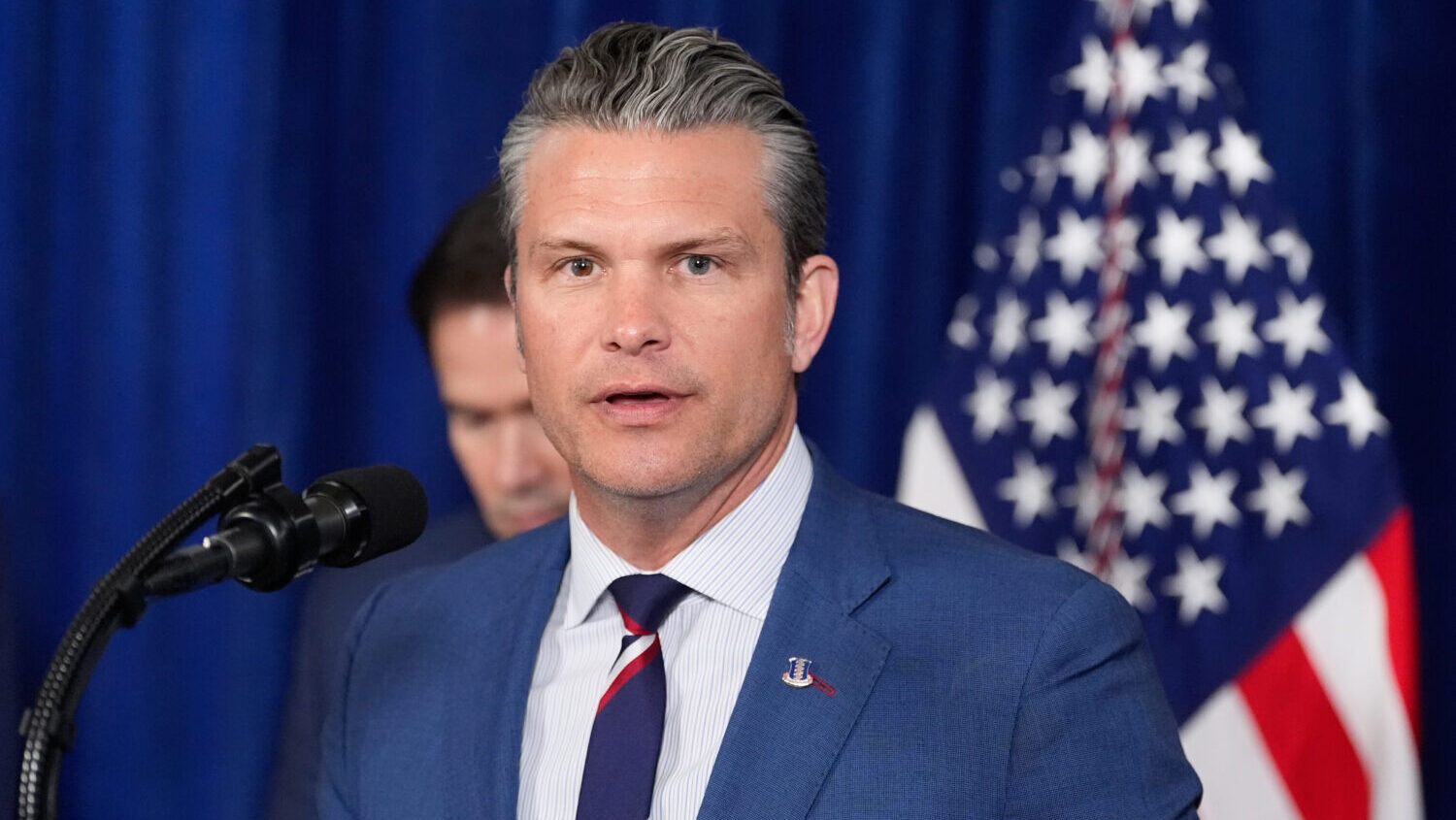 Defense Secretary Pete Hegseth speaks at Mar-a-Lago, Saturday, Jan. 3, 2026, in Palm Beach, Fla....