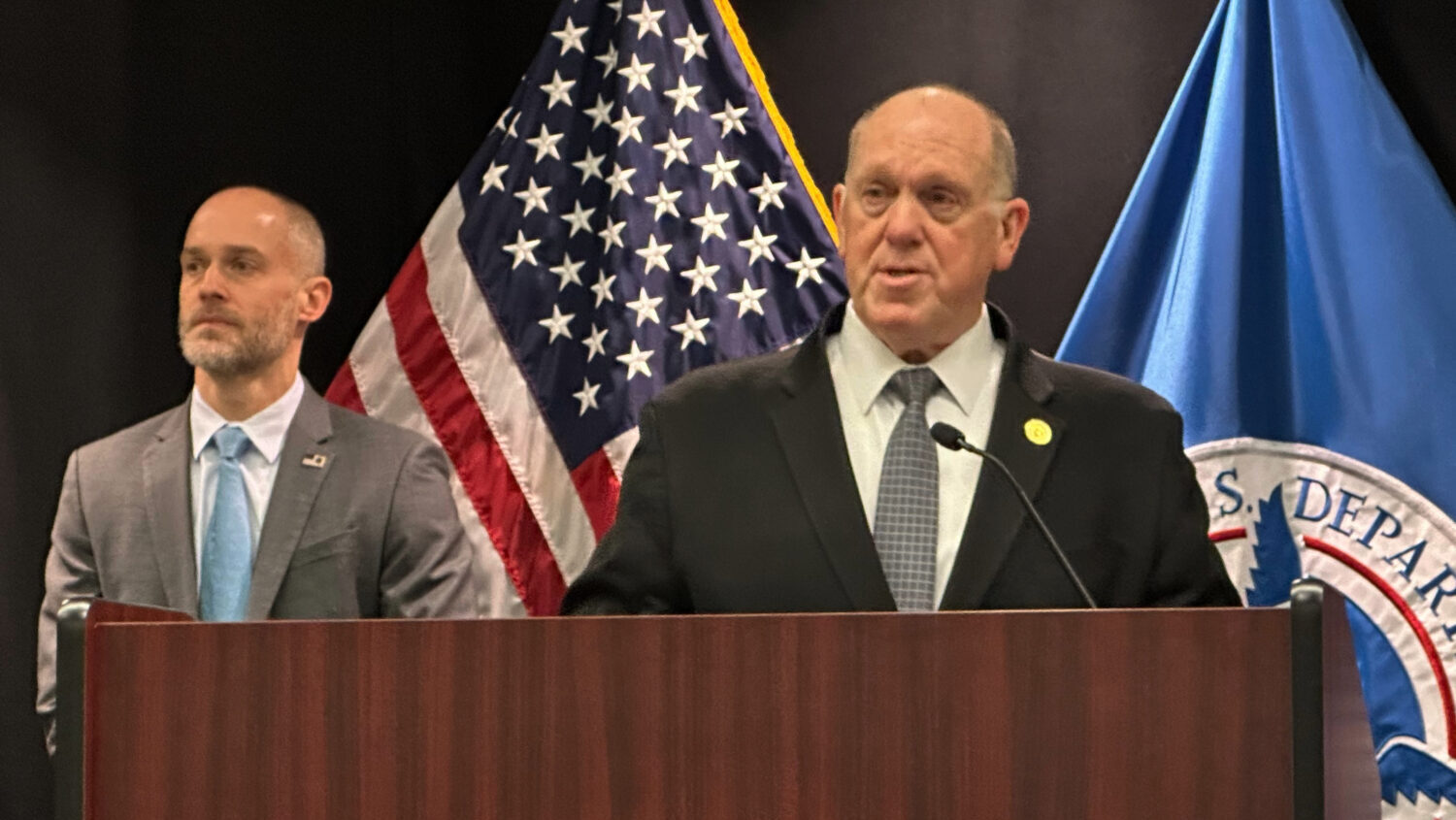 White House border czar Tom Homan holds a news conference at the Bishop Whipple Federal building on...