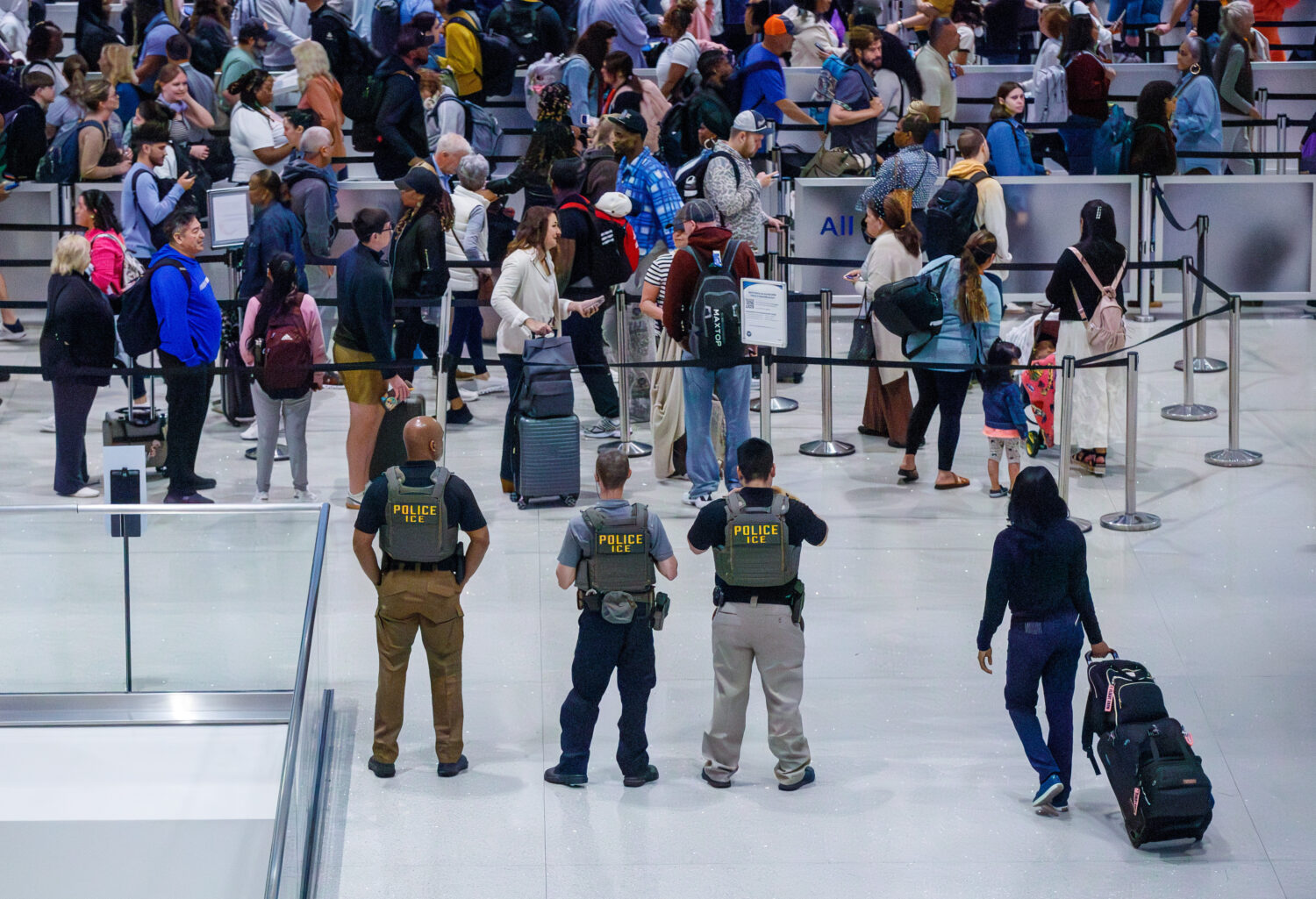 In the absence of TSA due to a government shutdown, U.S. Immigration and Customs Enforcement (ICE) ...