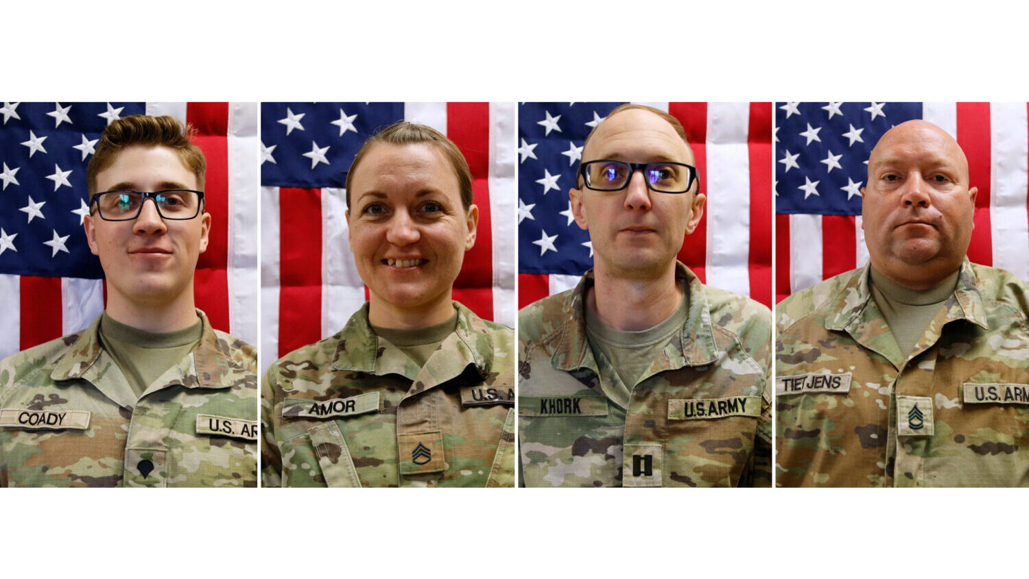 This combination of images provided by the U.S. Army taken on May 16, 2025 shows, from left, Sgt. D...