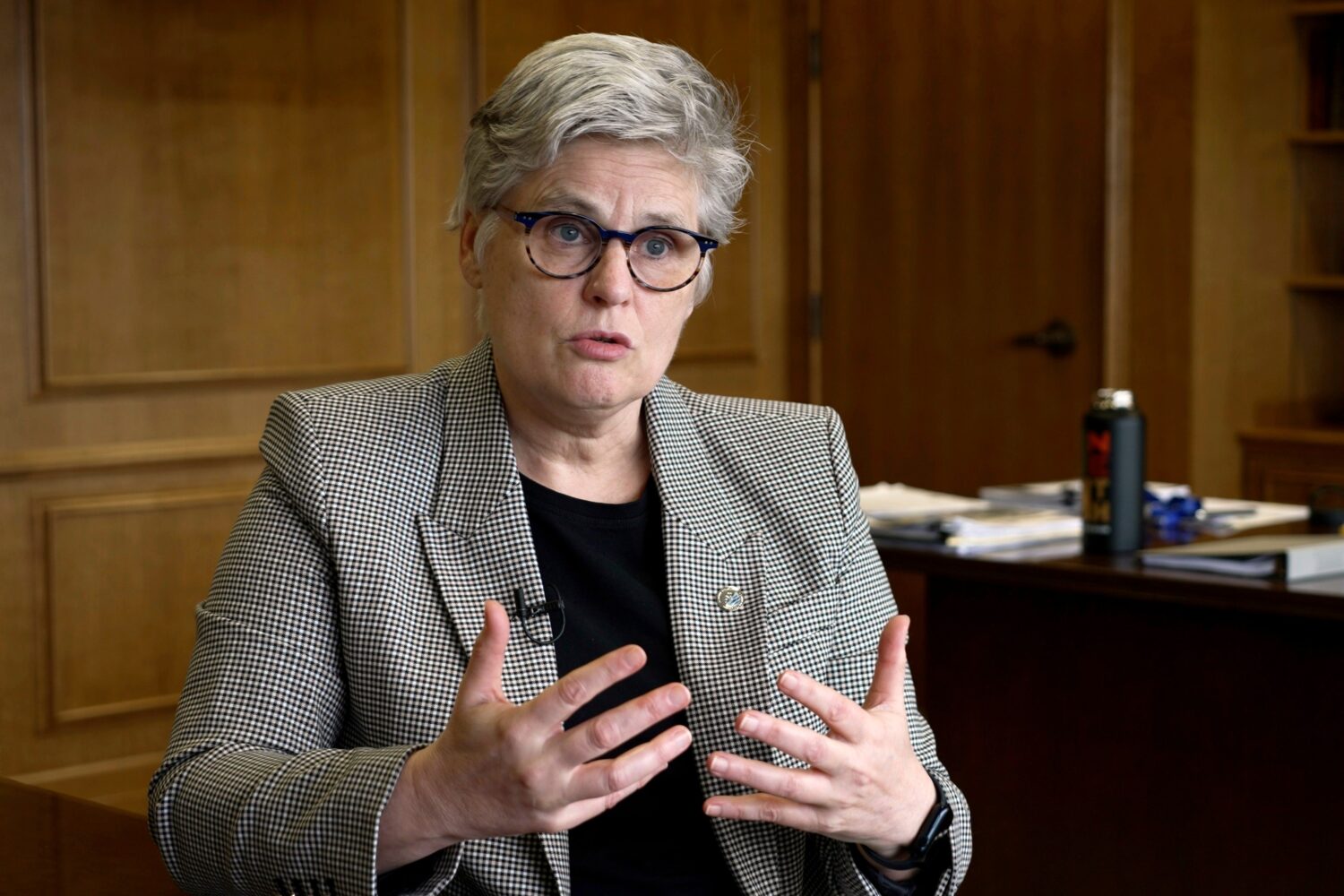 FILE - Hennepin County Attorney Mary Moriarty explains her progressive approach to prosecutions, Ju...