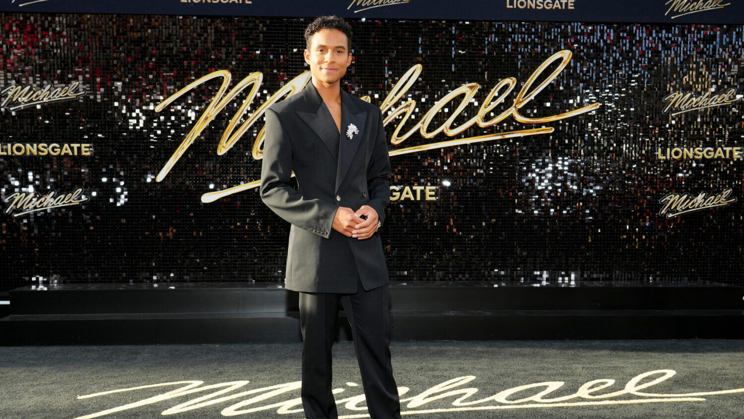 Jaafar Jackson arrives at the premiere of "Michael" on Monday, April 20, 2026, at the Dolby Theatre...