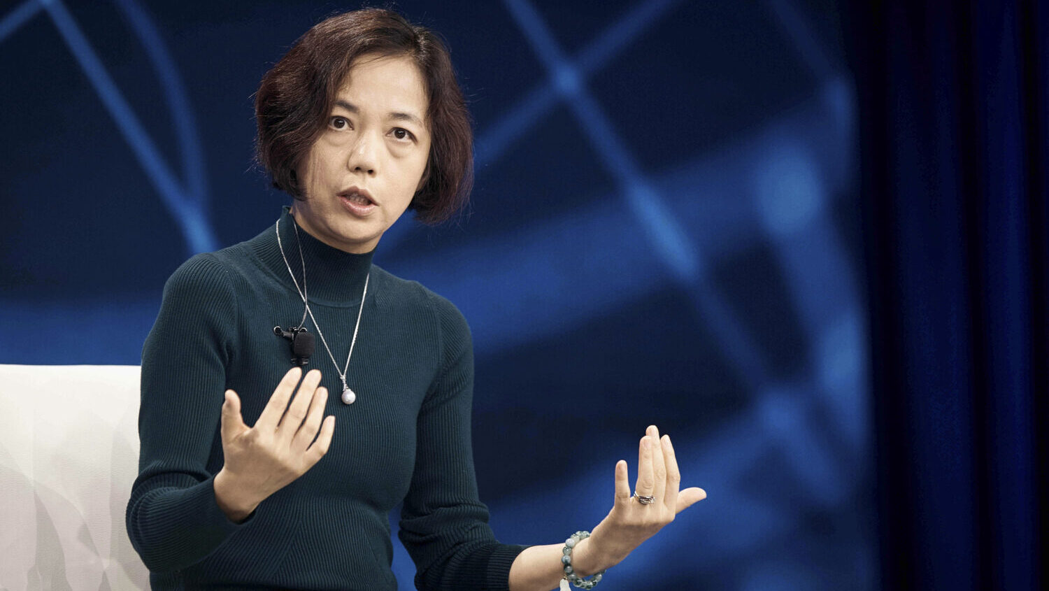 FILE - Computer scientist Fei-Fei Li speaks during the Clinton Global Initiative, Sept. 24, 2024, i...