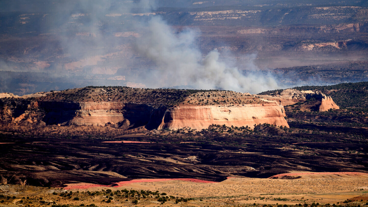 The Snyder Fire burns near Thompson Springs, Utah, on Sunday, June 28, 2026. (Noah Berger, Associat...